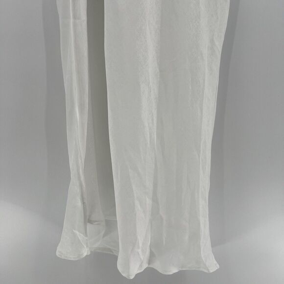 RESA Camille Slip Maxi Dress White Ivory Leg Slit Criss Cross Straps Size XS NWT - Picture 6 of 11